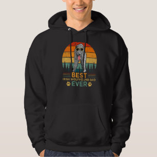 Mens Retro Style Best Irish Wolfhound Dad Ever Fat Hoodie