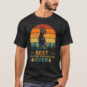 Mens Retro Style Best Miniature Pinscher Dad Ever  T-Shirt