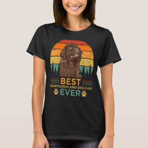 Mens Retro Style Best Newfoundland Dog Dad Ever Fa T-Shirt
