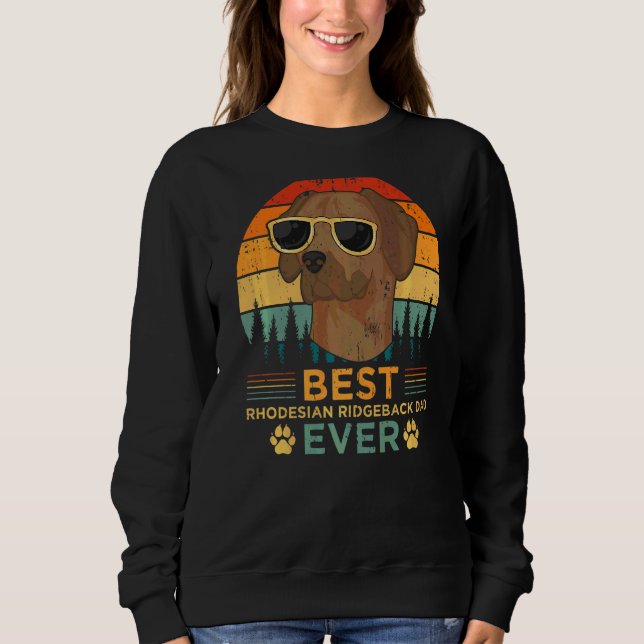 Mens Retro Style Best Rhodesian Ridgeback Dad Ever Sweatshirt (Front)