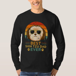 Mens Retro Style Best Shih Tzu Dad Ever Father's D T-Shirt