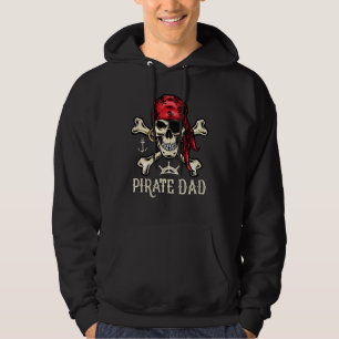 Mens Retro Style Skull Skeleton Pirate Dad Father' Hoodie
