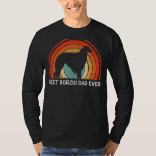 Mens Retro Style Vintage Best Borzoi Dad Ever Fath T-Shirt