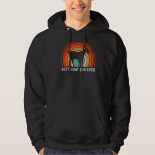 Mens Retro Style Vintage Best Goat Dad Ever Father Hoodie