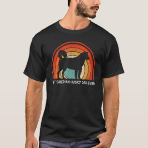 Mens Retro Style Vintage Best Siberian Husky Dad E T-Shirt