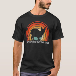 Mens Retro Style Vintage Best Sphynx Cat Dad Ever  T-Shirt