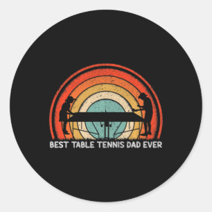 Mens Retro Style Vintage Best Table Tennis Dad Eve Classic Round Sticker