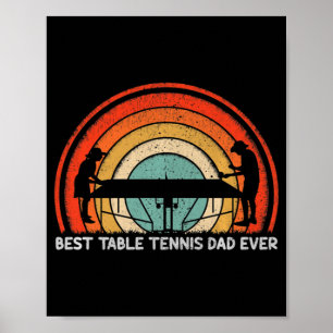 Mens Retro Style Vintage Best Table Tennis Dad Eve Poster