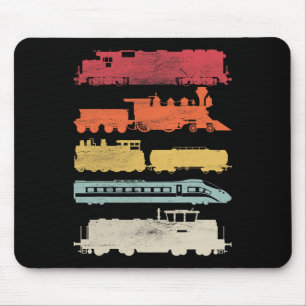 Mens Retro Trains Lovers Vintage Railroad Train Ch Mouse Pad