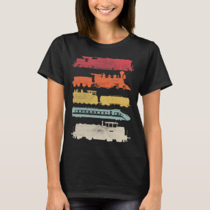 Mens Retro Trains Lovers Vintage Railroad Train Ch T-Shirt