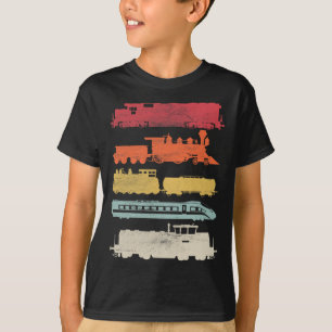 Mens Retro Trains Lovers Vintage Railroad Train Ch T-Shirt