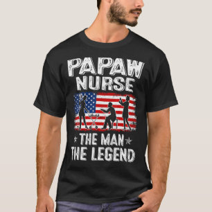 Mens Retro Us Flag Father's Day Papaw Nurse The Le T-Shirt
