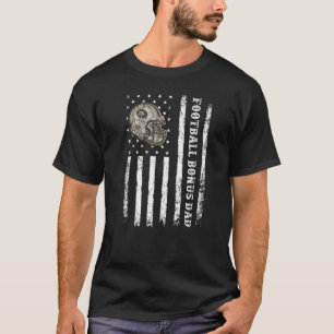 Mens Retro Vintage American Flag Football Bonus Da T-Shirt