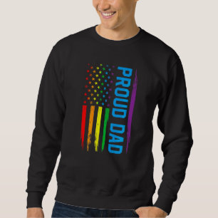 Mens Retro Vintage American Flag Proud Dad Lgbt Le Sweatshirt