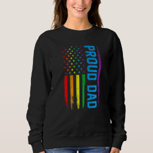 Mens Retro Vintage American Flag Proud Dad Lgbt Le Sweatshirt