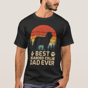 Mens Retro Vintage Best Bearded Collie Dad Ever Fa T-Shirt
