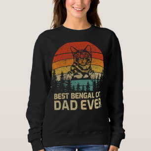Mens Retro Vintage Best Bengal Cat Dad Ever Father Sweatshirt