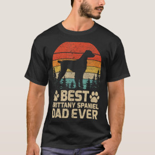 Mens Retro Vintage Best Brittany Spaniel Dad Ever T-Shirt