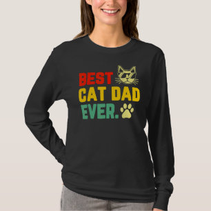 Mens Retro Vintage Best Cat Dad Ever Cat Daddy T-Shirt