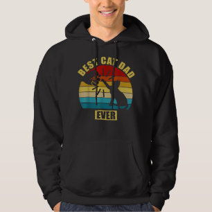 Mens Retro Vintage Best Cat Dad Ever Fist Bump T-S Hoodie