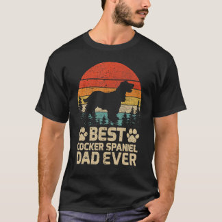 Mens Retro Vintage Best Cocker Spaniel Dad Ever Fa T-Shirt