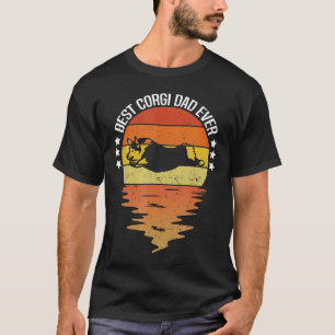 Mens Retro Vintage Best Corgi Dad Ever Costume Dog T-Shirt