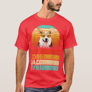 Mens Retro Vintage Best Corgi Dad Ever Fathers Day T-Shirt