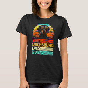 Mens Retro Vintage Best Dachshund Dad Ever Fathers T-Shirt