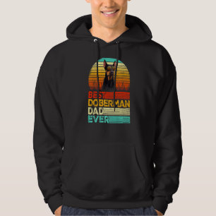 Mens Retro Vintage Best Doberman Dad Ever Fathers Hoodie