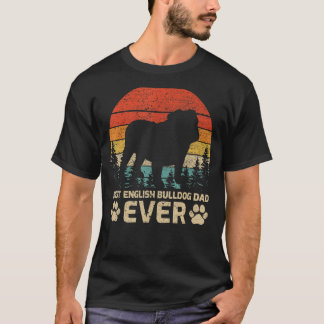 Mens Retro Vintage Best English Bulldog Dad Ever F T-Shirt