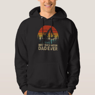 Mens Retro Vintage Best Excavator Dad Ever Father' Hoodie