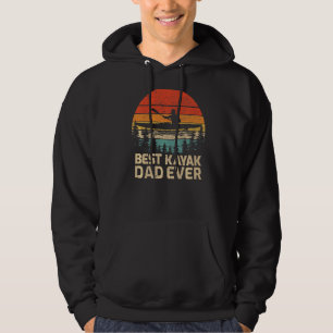 Mens Retro Vintage Best Kayak Dad Ever Father's Da Hoodie