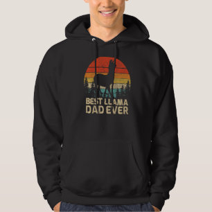 Mens Retro Vintage Best Llama Dad Ever Father's Da Hoodie