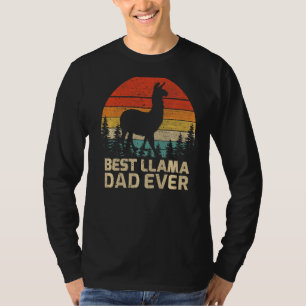 Mens Retro Vintage Best Llama Dad Ever Father's Da T-Shirt