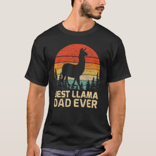 Mens Retro Vintage Best Llama Dad Ever Father's Da T-Shirt