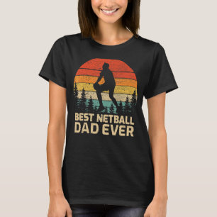 Mens Retro Vintage Best Netball Dad Ever Father's T-Shirt