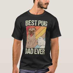 Mens Retro Vintage Best Pug Dad Ever Father's Day T-Shirt