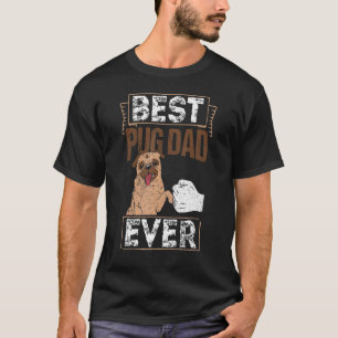 Mens Retro Vintage Best Pug Dad Ever Father's Day T-Shirt