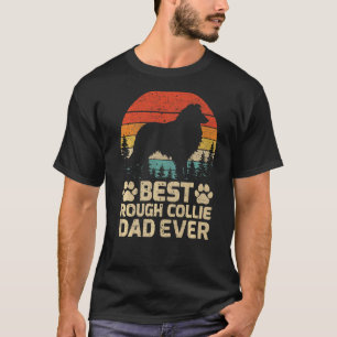 Mens Retro Vintage Best Rough Collie Dad Ever Fath T-Shirt