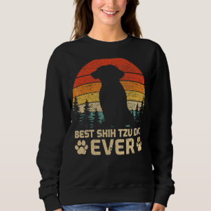 Mens Retro Vintage Best Shih Tzu Dad Ever Father's Sweatshirt