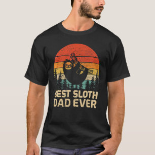 Mens Retro Vintage Best Sloth Dad Ever Father's Da T-Shirt