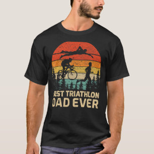 Mens Retro Vintage Best Triathlon Dad Ever Father' T-Shirt