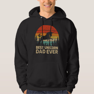 Mens Retro Vintage Best Unicorn Dad Ever Father's Hoodie