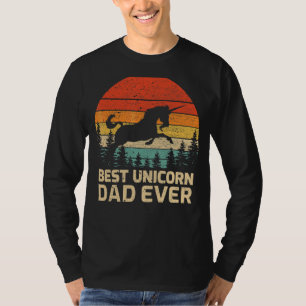 Mens Retro Vintage Best Unicorn Dad Ever Father's T-Shirt