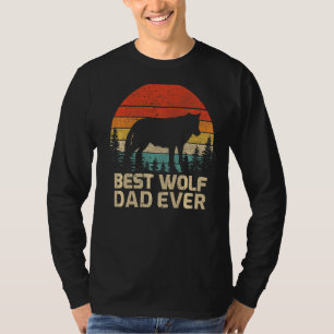 Mens Retro Vintage Best Wolf Dad Ever Father's Day T-Shirt