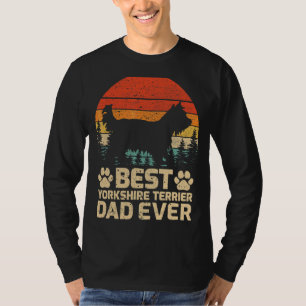 Mens Retro Vintage Best Yorkshire Terrier Dad Ever T-Shirt