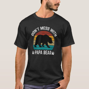 Mens Retro Vintage Don't Mess With Papa Bear Fathe T-Shirt