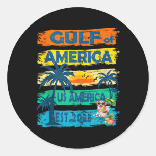Mens Retro Vintage Gulf Of Us America 2025 America Classic Round Sticker