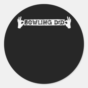 Mens Retro Vintage Proud Bowling Dad Bowler Funny Classic Round Sticker
