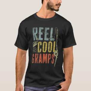 Mens Retro Vintage Reel Cool Gramps Fishing Father T-Shirt